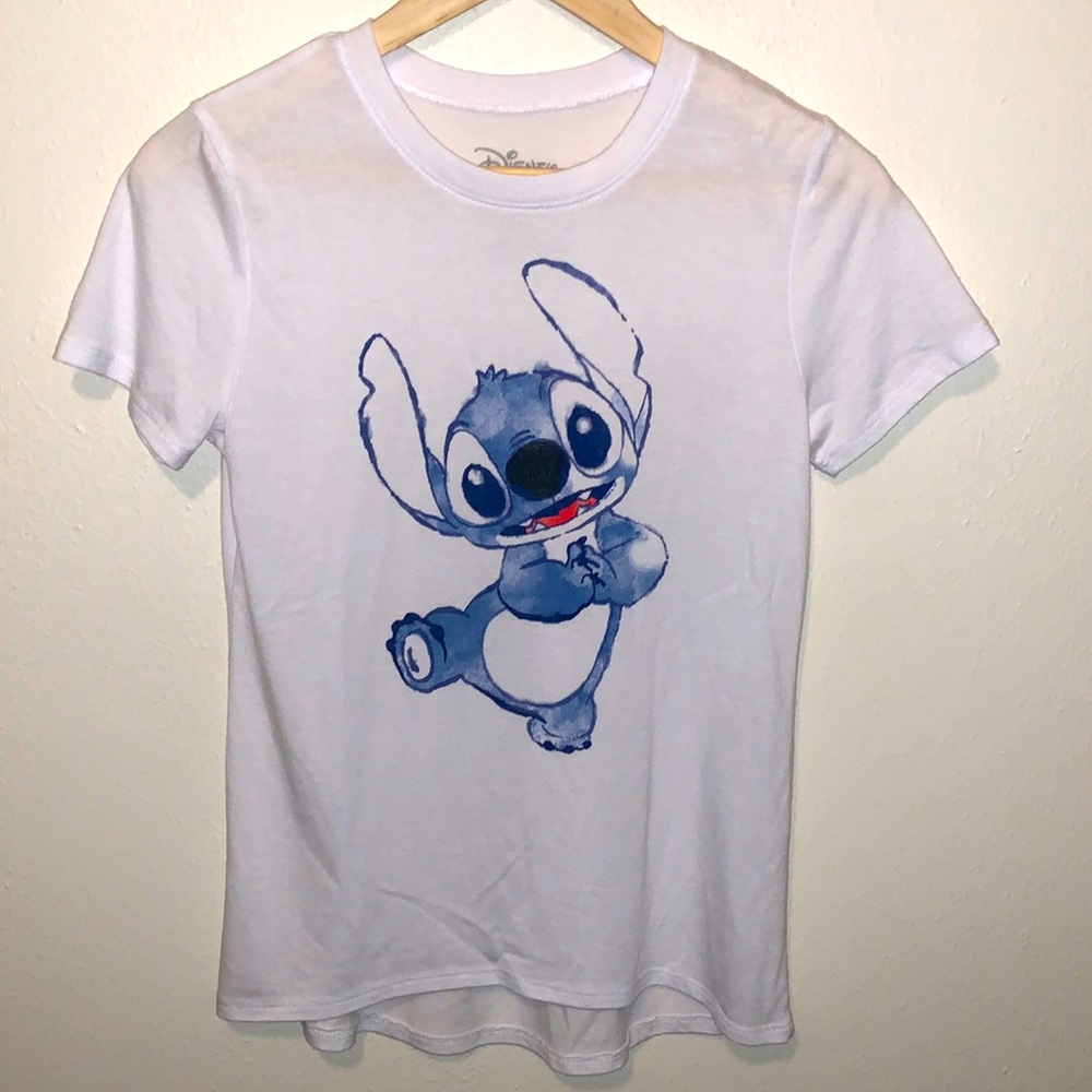 Disney Lilo & Stitch T Shirt Womens S White Blue Stitch Graphic Y2K Cute